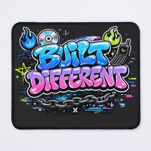 Item preview, Built Different Y2K Graffiti Streetwear T-Shirt | Retro Bubble Letter Urban Graphic designed and sold by ZafTeez.