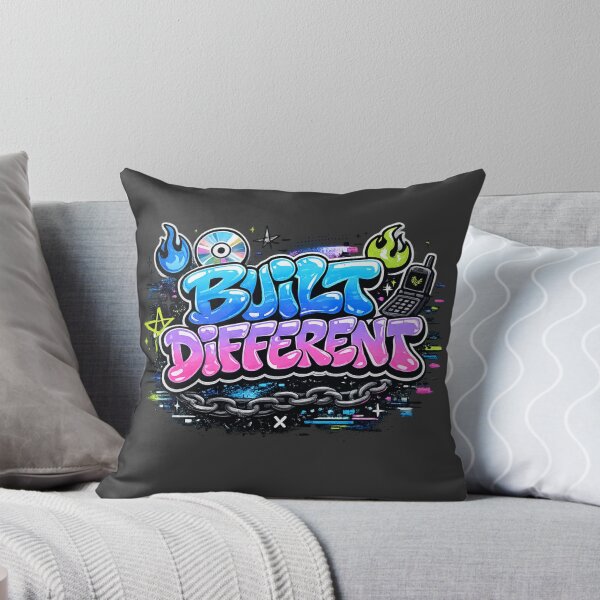 Item preview, Built Different Y2K Graffiti Streetwear T-Shirt | Retro Bubble Letter Urban Graphic designed and sold by ZafTeez.