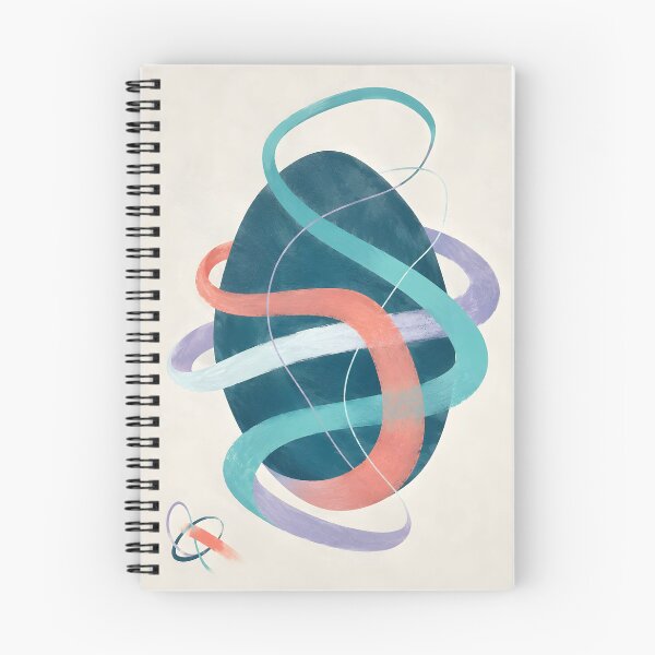 Item preview, Abstract Oval Canvas Print | Modern Swirling Ribbon Wall Art | Dark Teal and Coral Geometric Artwork | Minimalist Pastel Organic Flow Poster designed and sold by SergioMiklos.