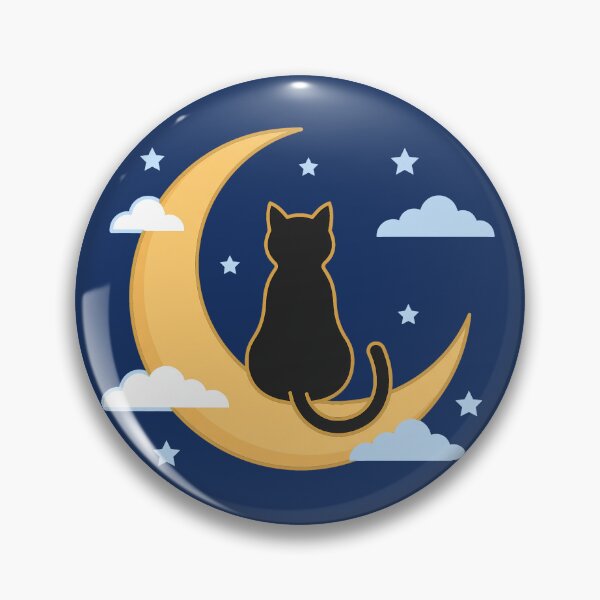 Item preview, Moonlit Cat Stargazing Minimalist Night designed and sold by JumpJammiesTees.