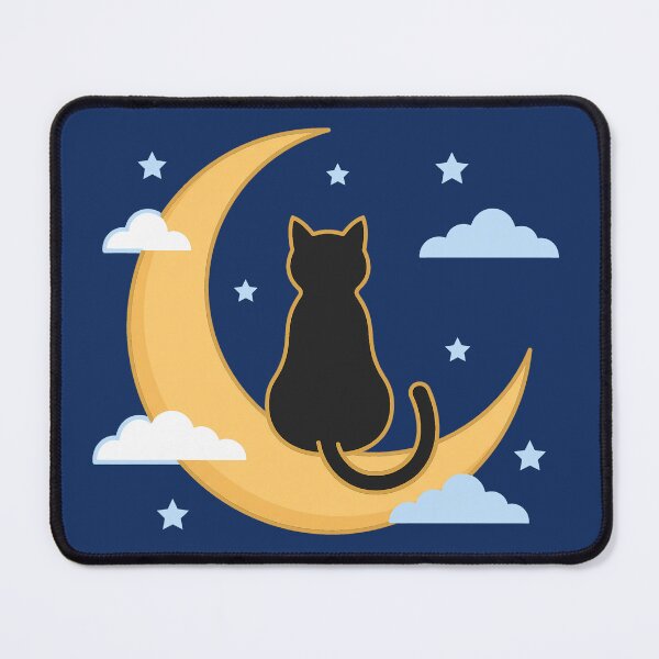 Item preview, Moonlit Cat Stargazing Minimalist Night designed and sold by JumpJammiesTees.