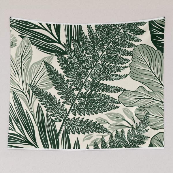 Item preview, Botanical Green Ferns And Leaves Pattern designed and sold by VectorForge.