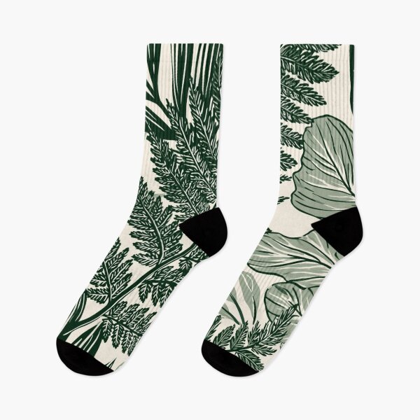 Item preview, Botanical Green Ferns And Leaves Pattern designed and sold by VectorForge.
