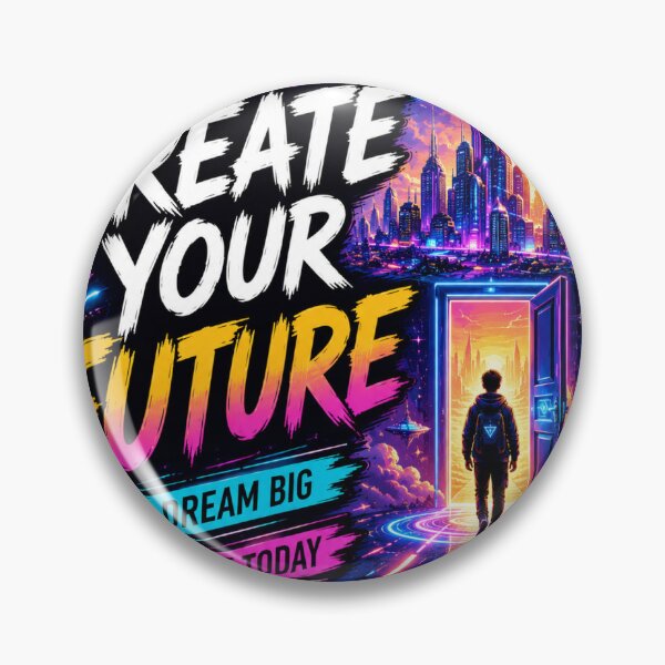 Item preview, Create Your Future – Dream Big, Start Today | Premium Futuristic Motivation Sticker designed and sold by Genesis-Ink.
