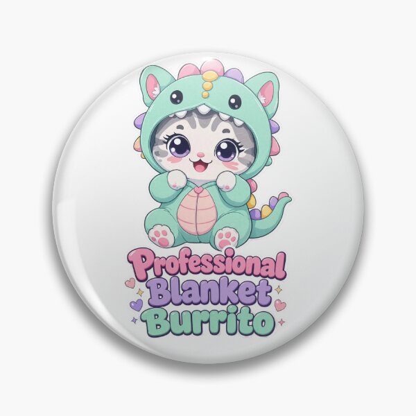 Item preview, Cute Cat in Dinosaur Kigurumi – Professional Blanket Burrito | Kawaii Cat Sticker designed and sold by MurkCraft.