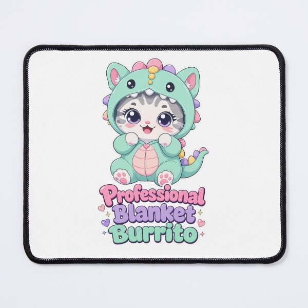 Item preview, Cute Cat in Dinosaur Kigurumi – Professional Blanket Burrito | Kawaii Cat Sticker designed and sold by MurkCraft.