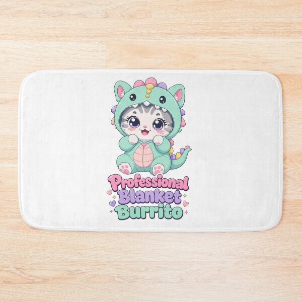 Item preview, Cute Cat in Dinosaur Kigurumi – Professional Blanket Burrito | Kawaii Cat Sticker designed and sold by MurkCraft.