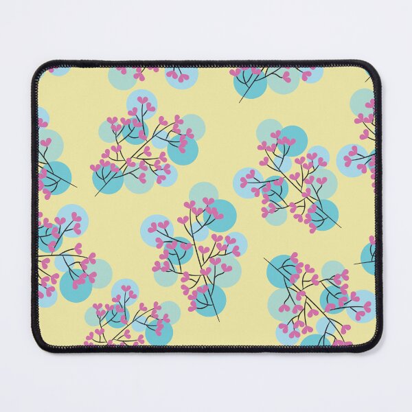 Item preview, Seamless Cute Floral Branch Pattern with Pink Blossoms on Soft Yellow Background designed and sold by ChaReePat.