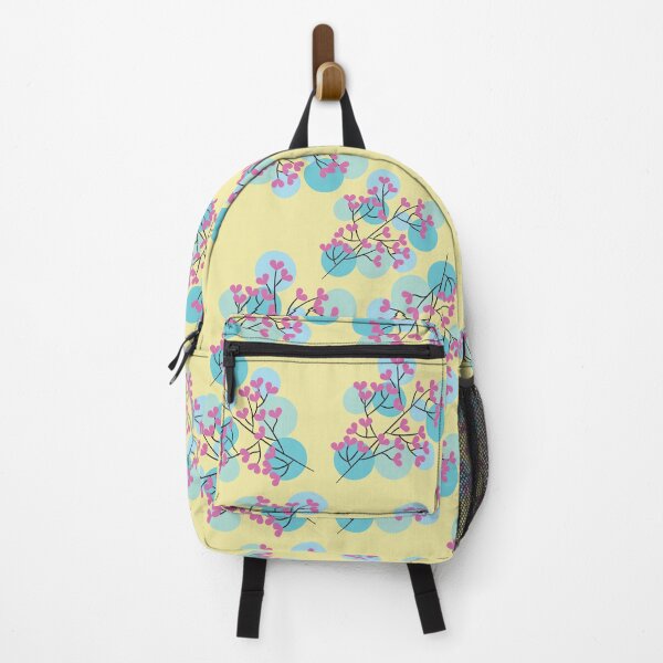 Item preview, Seamless Cute Floral Branch Pattern with Pink Blossoms on Soft Yellow Background designed and sold by ChaReePat.