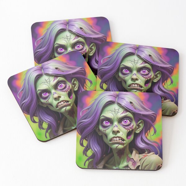 Item preview, Halloween Purple Green Female Zombie Undead Walking Dead designed and sold by GaffaDesigns.