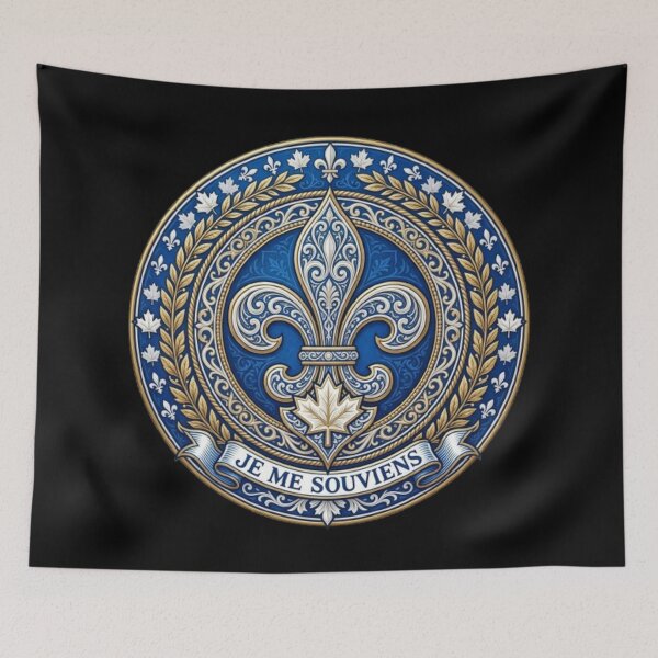 Item preview, Fleur De Lys Quebec Je Me Souviens Canadian Heritage Heraldic Emblem designed and sold by ProjectNoah.