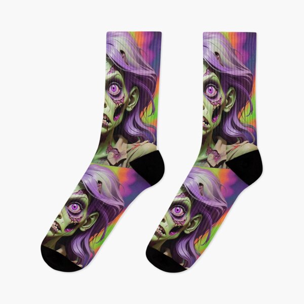 Item preview, Halloween Purple Green Female Zombie Undead Walking Dead designed and sold by GaffaDesigns.