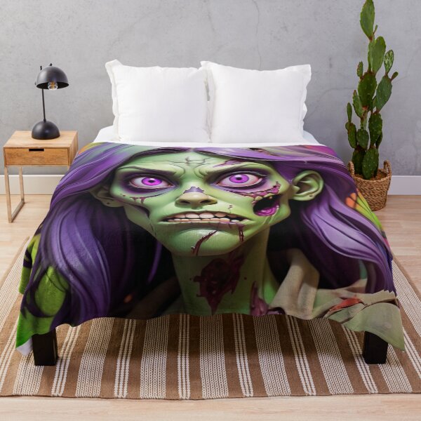 Item preview, Halloween Purple Green Female Zombie Undead Walking Dead designed and sold by GaffaDesigns.