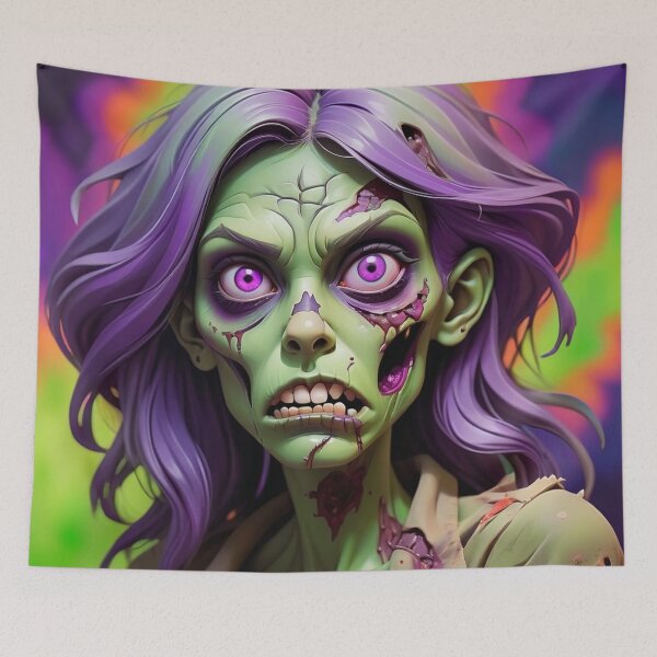 Item preview, Halloween Purple Green Female Zombie Undead Walking Dead designed and sold by GaffaDesigns.
