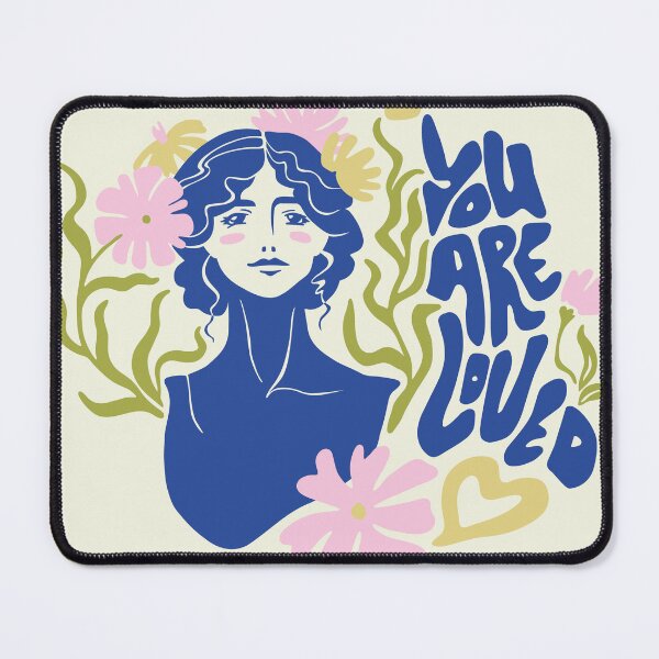 Item preview, You are loved, woman and flowers, blue, green and pink designed and sold by Vansn-Design.