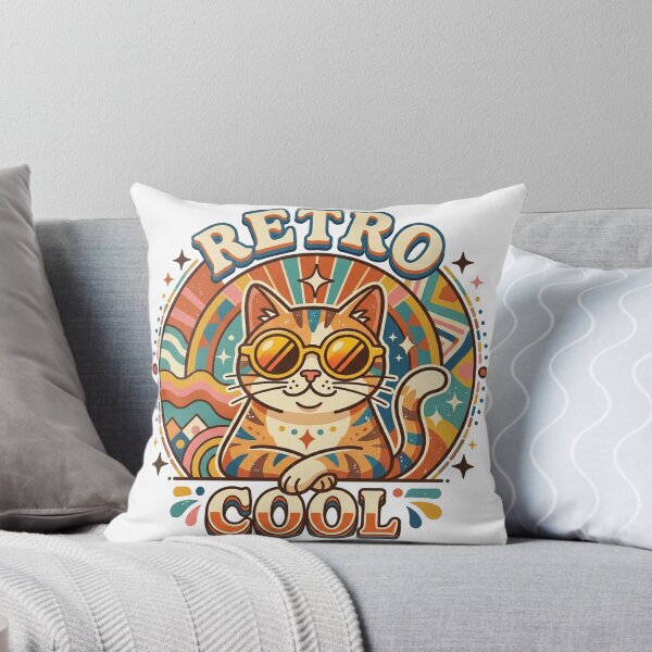 Item preview, Retro Cat Vintage Flat Vector Aesthetic T-Shirt Design designed and sold by Bangcen.