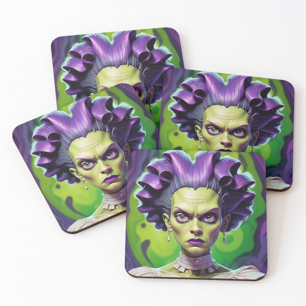 Item preview, Halloween Purple Green Bride Of Frankenstein Classic Monster designed and sold by GaffaDesigns.
