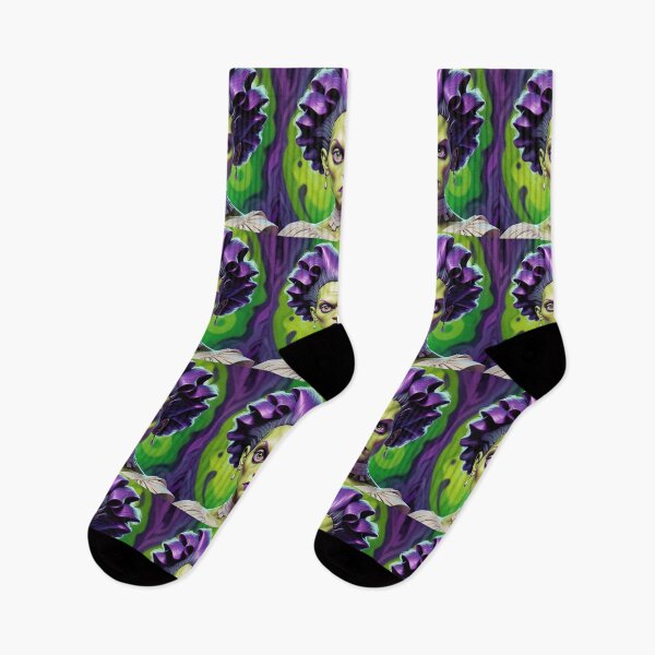 Item preview, Halloween Purple Green Bride Of Frankenstein Classic Monster designed and sold by GaffaDesigns.