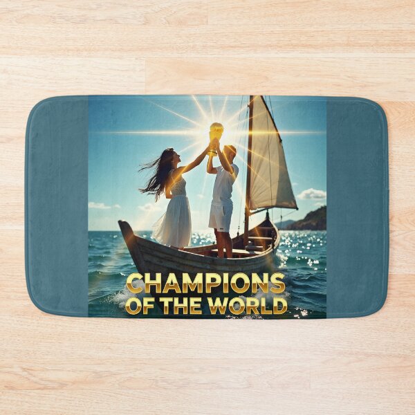 Item preview, Champions of the World Soccer Tournament Poster: Gold Trophy Sailing Victory Art designed and sold by Creative-RE.