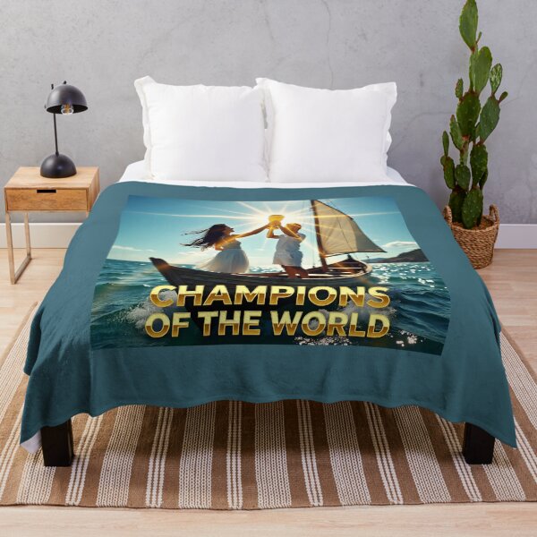 Item preview, Champions of the World Soccer Tournament Poster: Gold Trophy Sailing Victory Art designed and sold by Creative-RE.