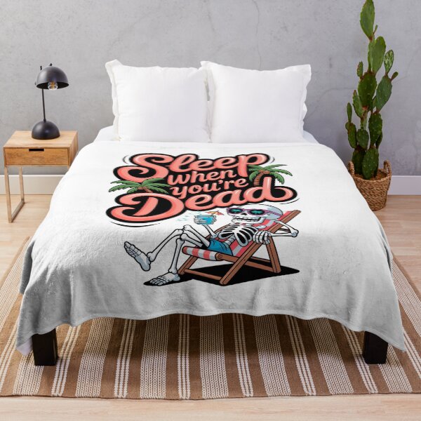 Item preview, Funny Skeleton Beach Sleep When You're Dead Art designed and sold by Outlet Raloel.