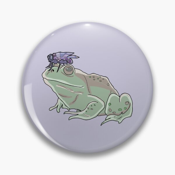 Item preview, Frog with Fly Illustration - Cottagecore and Goblincore Aesthetic Art designed and sold by LeshanArt.