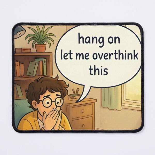 Item preview, Hold on let me overthink this Man anxious on chair designed and sold by ZanyPaintbrush.