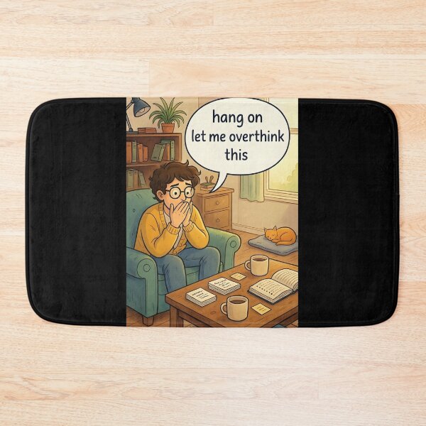 Item preview, Hold on let me overthink this Man anxious on chair designed and sold by ZanyPaintbrush.
