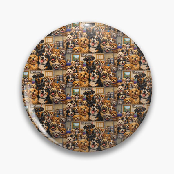 Item preview, Pixar‑Style Dog Rescue Shelter – Joyful Canine Family Panorama designed and sold by The Art Queen Of Michigan .