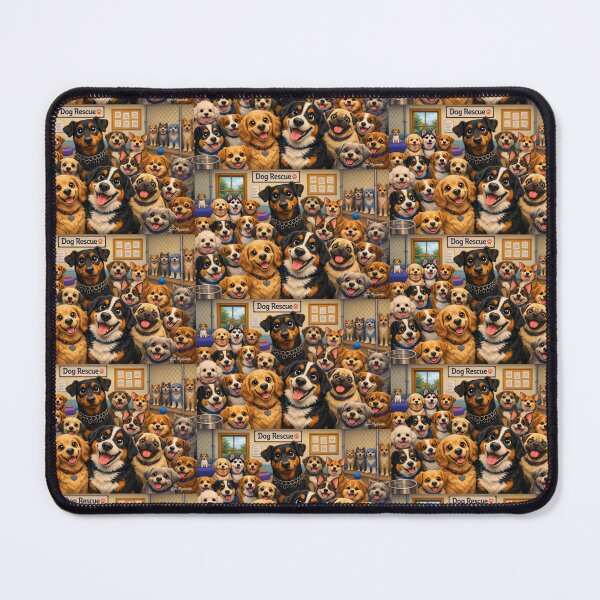 Item preview, Pixar‑Style Dog Rescue Shelter – Joyful Canine Family Panorama designed and sold by The Art Queen Of Michigan .