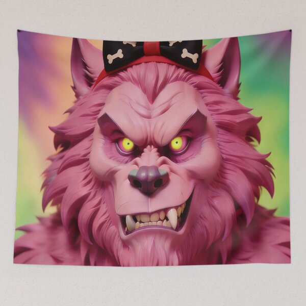 Item preview, Halloween Pink Female Werewolf Classic Monster designed and sold by GaffaDesigns.