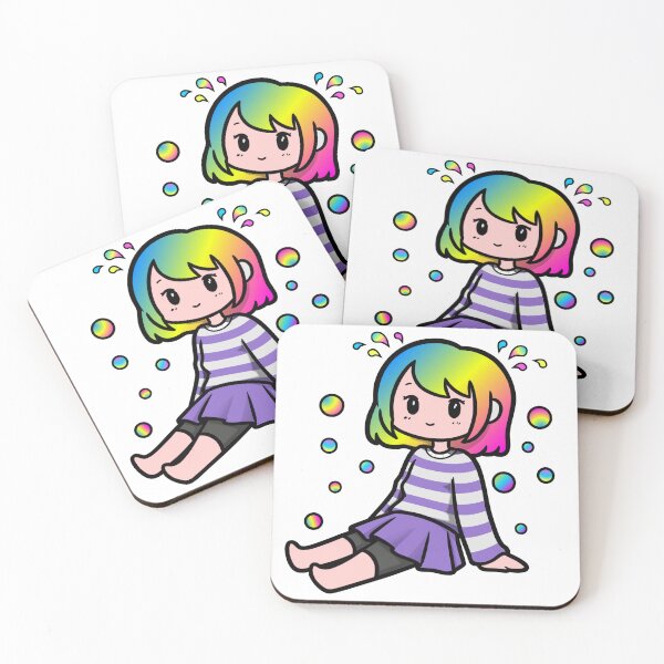 Item preview, Cute Rainbow Chibi Girl | Kawaii Pastel Aesthetic Cartoon Illustration designed and sold by SandaiMaker.