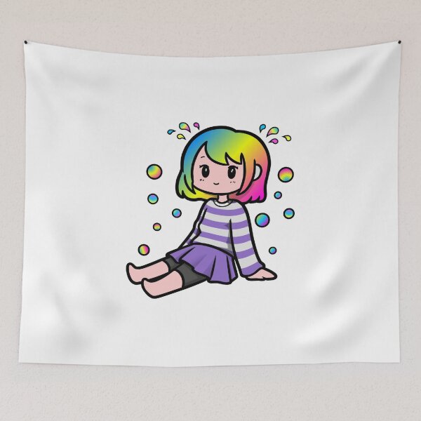Item preview, Cute Rainbow Chibi Girl | Kawaii Pastel Aesthetic Cartoon Illustration designed and sold by SandaiMaker.