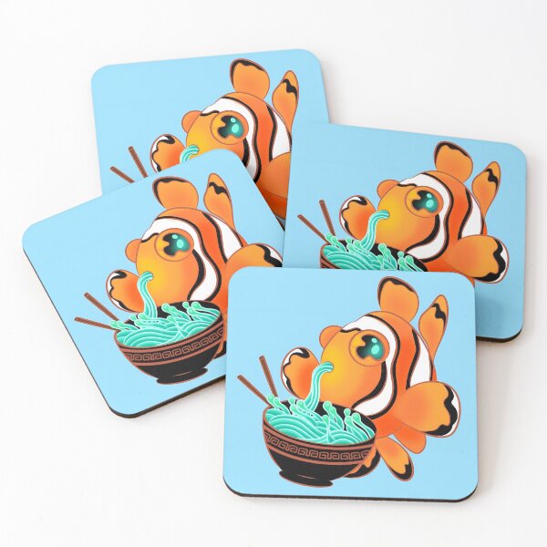 Item preview, ​Cute Clownfish Eating Anemone Ramen designed and sold by NinkleArt.