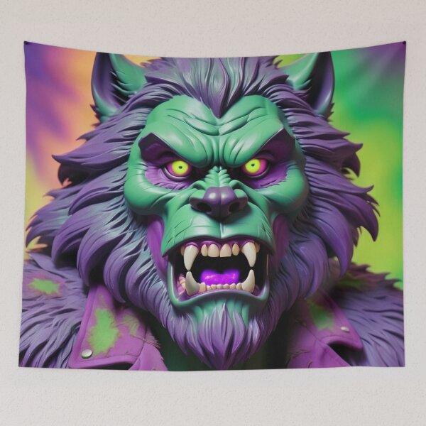 Item preview, Halloween Purple And Green Werewolf Classic Monster designed and sold by GaffaDesigns.