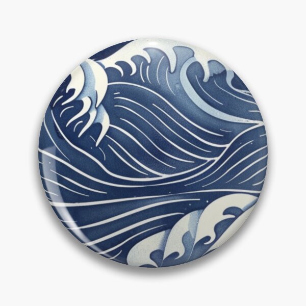 Item preview, Japanese Ocean Waves Blue Seamless Pattern All-Over-Print designed and sold by VectorForge.