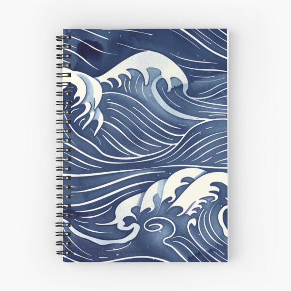 Item preview, Japanese Ocean Waves Blue Seamless Pattern All-Over-Print designed and sold by VectorForge.