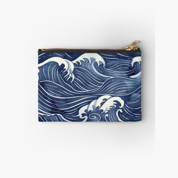 Item preview, Japanese Ocean Waves Blue Seamless Pattern All-Over-Print designed and sold by VectorForge.