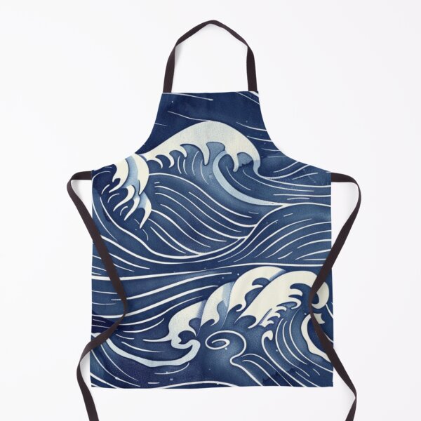 Item preview, Japanese Ocean Waves Blue Seamless Pattern All-Over-Print designed and sold by VectorForge.