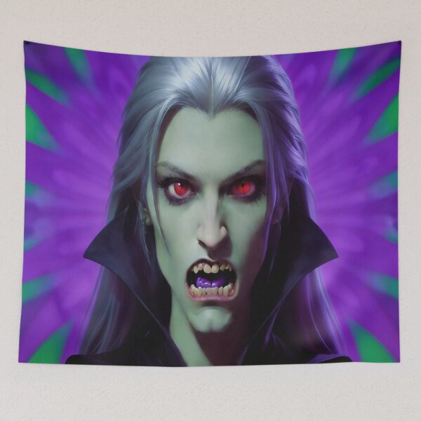 Item preview, Halloween Purple Green Female Vampire Dracula Classic Monster  designed and sold by GaffaDesigns.