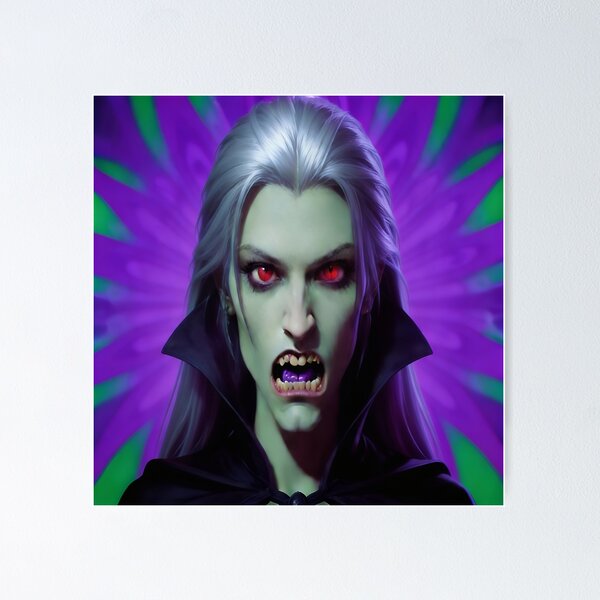 Item preview, Halloween Purple Green Female Vampire Dracula Classic Monster  designed and sold by GaffaDesigns.