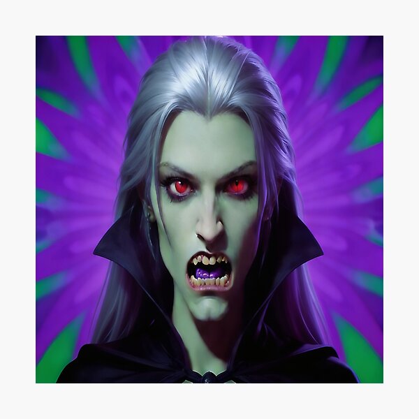 Item preview, Halloween Purple Green Female Vampire Dracula Classic Monster  designed and sold by GaffaDesigns.
