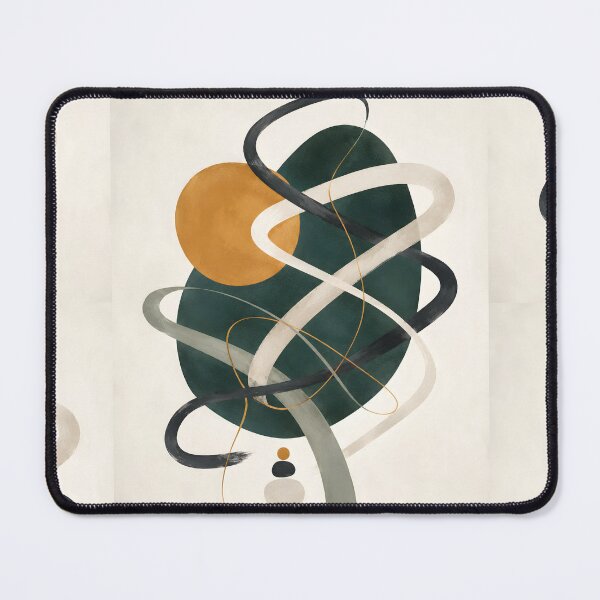 Item preview, Minimalist Forest Green and Ochre Abstract Canvas Print | Swirling Ribbon Geometric Wall Art | Modern Earth Tone Acrylic Artwork | Japandi & Mid Century Wall Poster designed and sold by SergioMiklos.