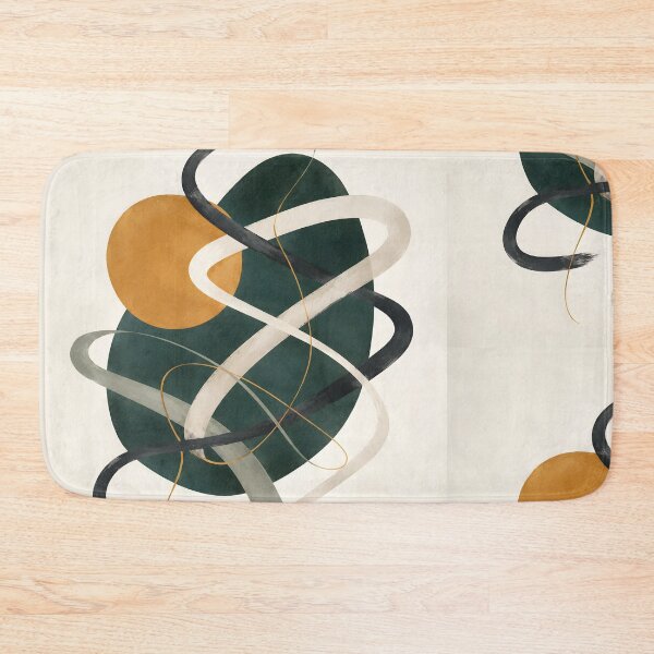 Item preview, Minimalist Forest Green and Ochre Abstract Canvas Print | Swirling Ribbon Geometric Wall Art | Modern Earth Tone Acrylic Artwork | Japandi & Mid Century Wall Poster designed and sold by SergioMiklos.