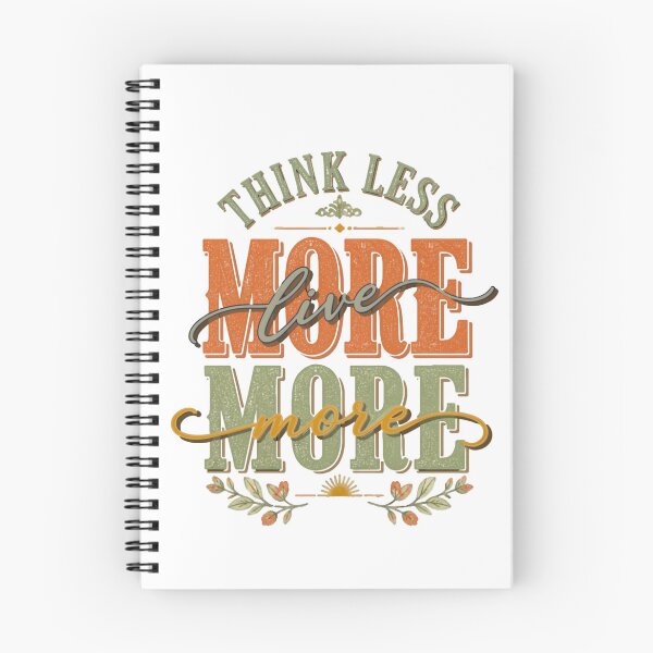 Item preview, Think Less, Live More | Vintage Retro Inspirational Typography designed and sold by tareankush.