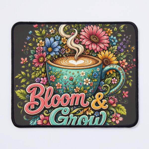 Item preview, Bloom & Grow – Floral Coffee Cup | Cute Inspirational Cartoon Illustration designed and sold by SmikiM.