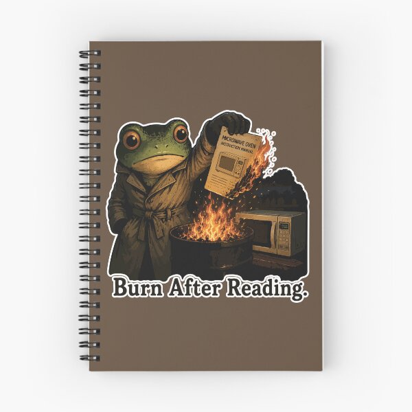 Item preview, Burn After Reading Frog Sticker – Funny Dark Humor Instruction Manual designed and sold by SimplePoDesign.