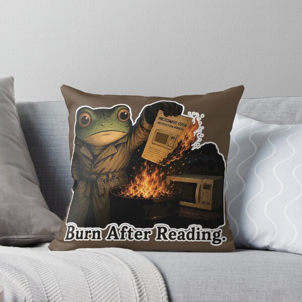 Item preview, Burn After Reading Frog Sticker – Funny Dark Humor Instruction Manual designed and sold by SimplePoDesign.