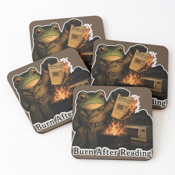 Item preview, Burn After Reading Frog Sticker – Funny Dark Humor Instruction Manual designed and sold by SimplePoDesign.