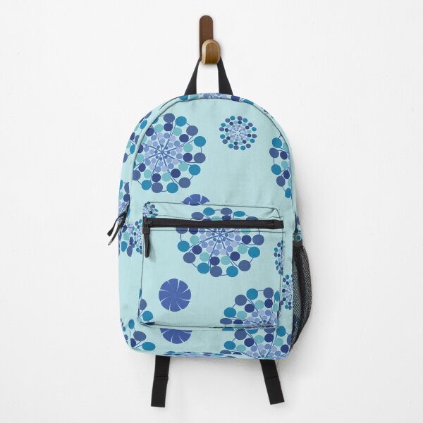 Item preview, Seamless Blue Geometric Floral Pattern with Abstract Flowers on Light Blue Background designed and sold by ChaReePat.